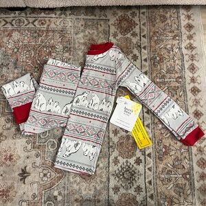 NWT Burt’s Bees Toddler Long Sleeve Pajama Set Polar Bear Winter Christmas 2T